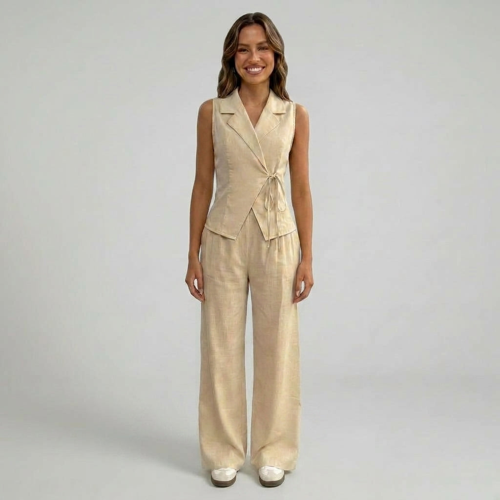 Two-Piece Halter Crop Top and Ruched Maxi Skirt Set