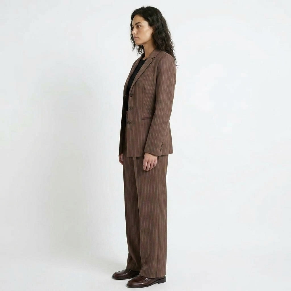 Ribbed Knit Lounge Set with Long-Sleeve Top and Pants