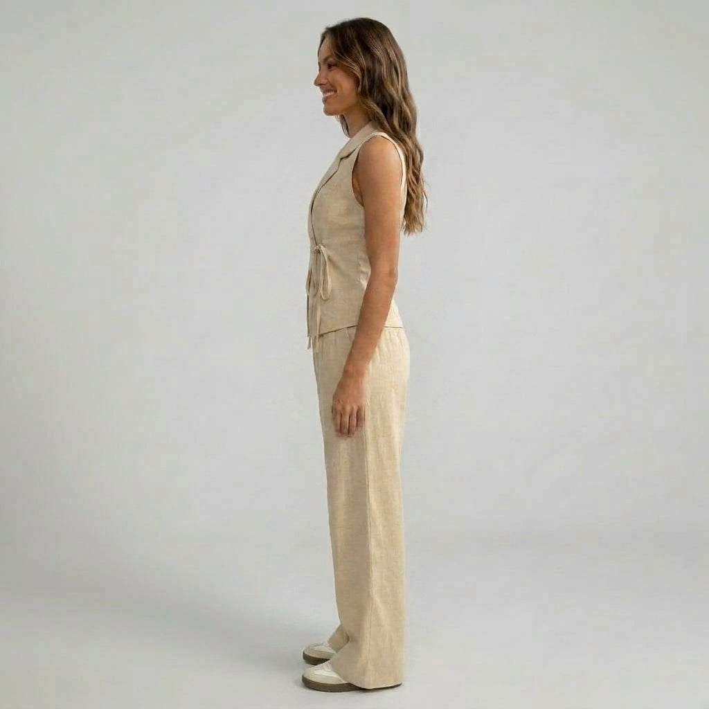Two-Piece Halter Crop Top and Ruched Maxi Skirt Set